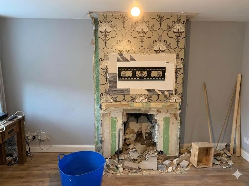 Interior before - Fireplace